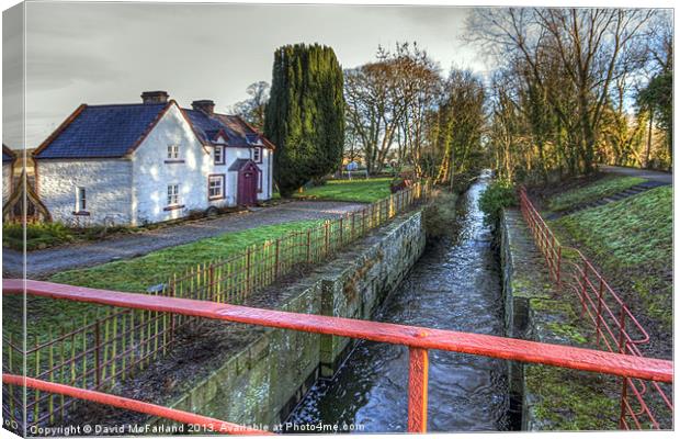 Lock-keepers cottage on the Newry Canal Canvas Print by David McFarland