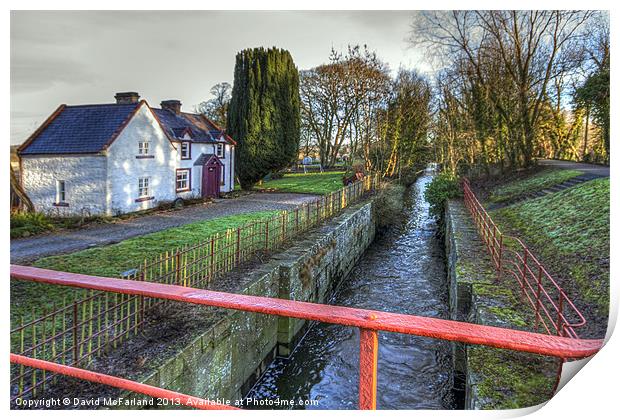 Lock-keepers cottage on the Newry Canal Print by David McFarland