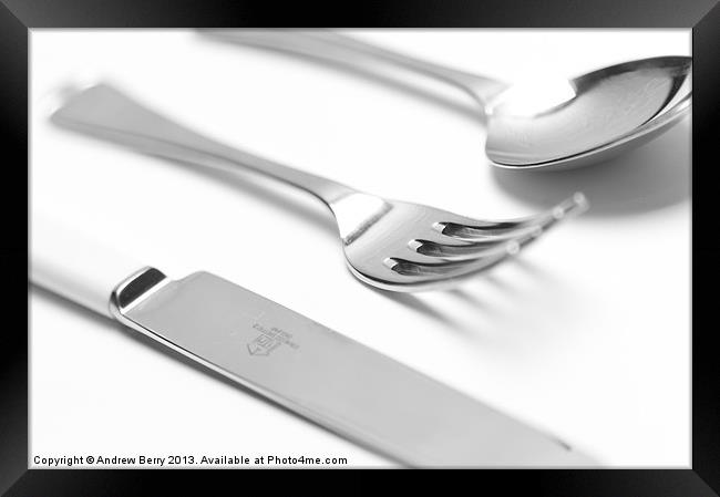 Knife Fork Spoon Framed Print by Andrew Berry