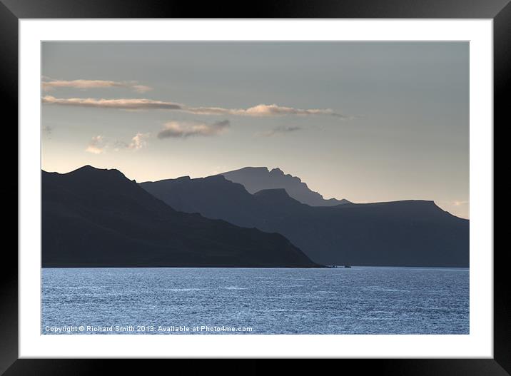 Dusk upon the Trotternish hills Framed Mounted Print by Richard Smith