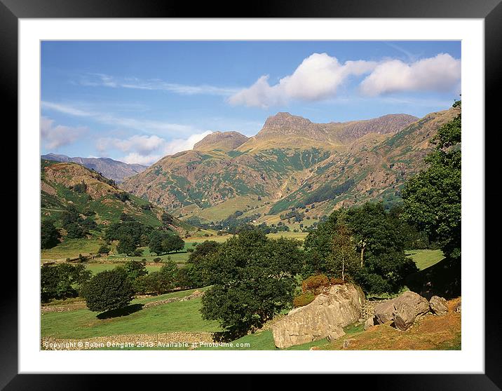 Great Langdale and Langdale Pikes Framed Mounted Print by Robin Dengate