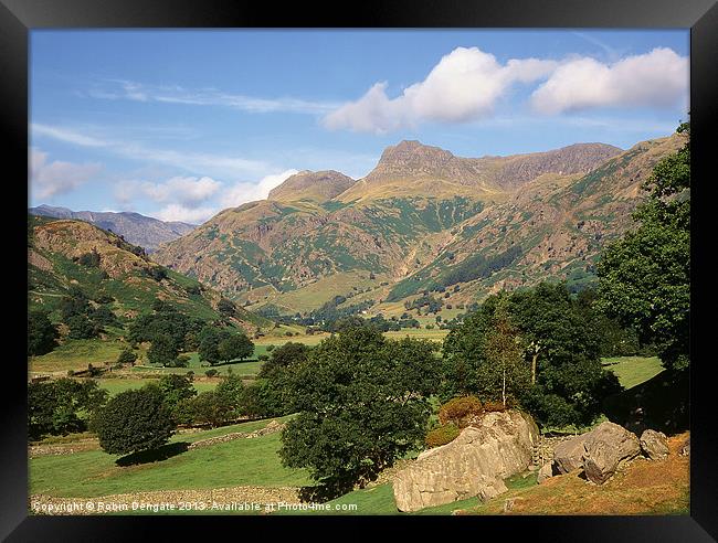 Great Langdale and Langdale Pikes Framed Print by Robin Dengate
