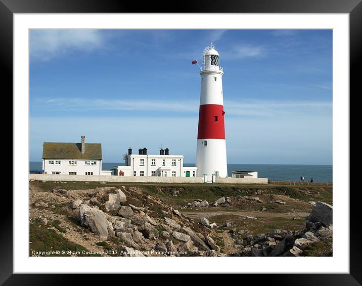 Portland Bill Lighthouse Framed Mounted Print by Graham Custance