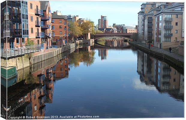 River Aire Leeds Canvas Print by Robert Dickinson