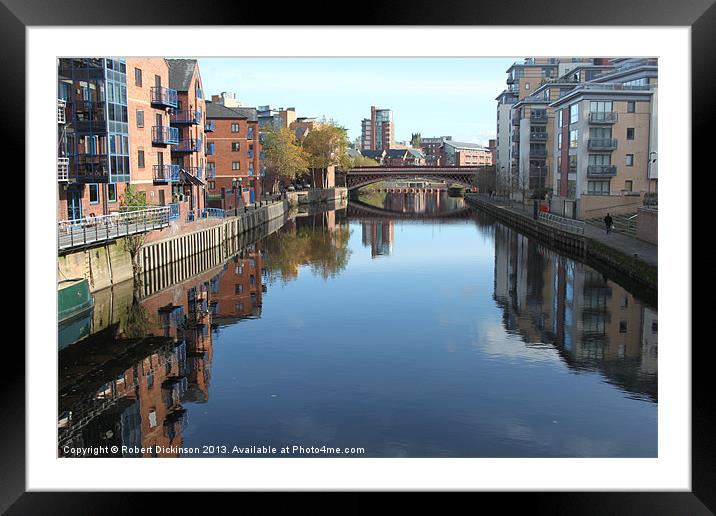 River Aire Leeds Framed Mounted Print by Robert Dickinson