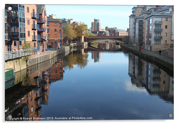 River Aire Leeds Acrylic by Robert Dickinson