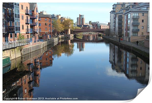 River Aire Leeds Print by Robert Dickinson