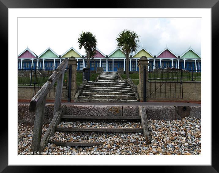 Weymouth beach huts Framed Mounted Print by Graham Custance