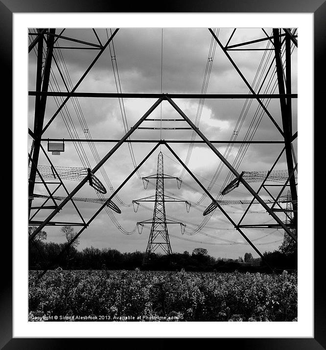 Power distribution Framed Mounted Print by Simon Alesbrook