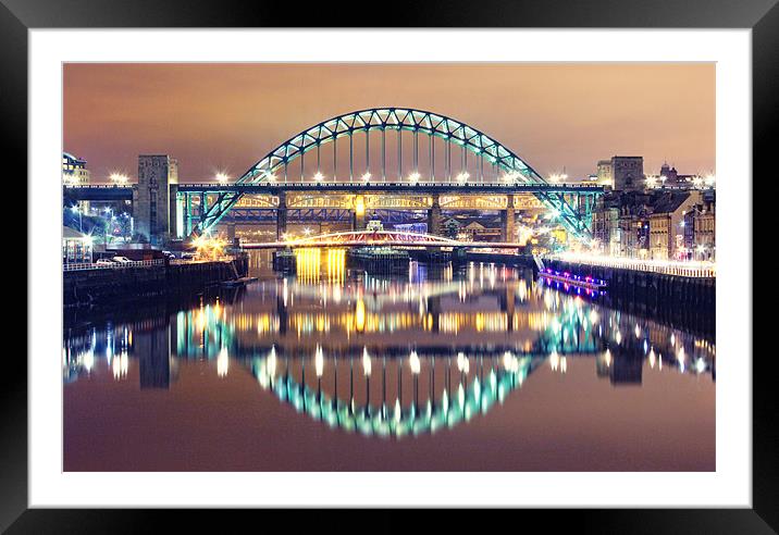 Newcastle City Lights Framed Mounted Print by Toon Photography