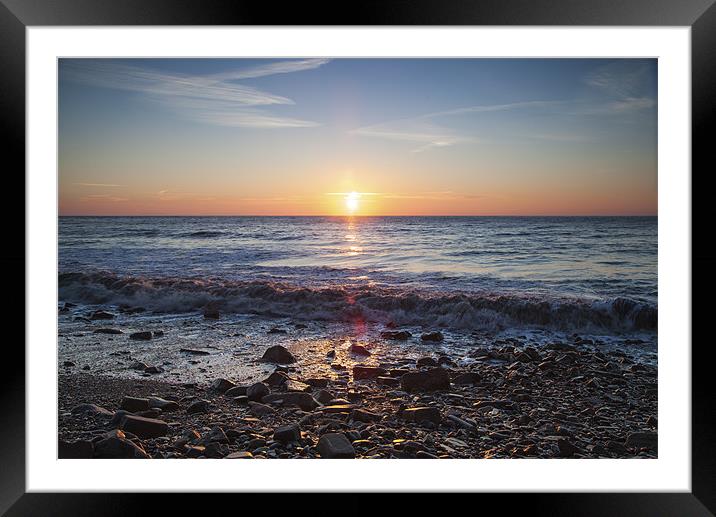 Monks Haven Beach Sunrise Framed Mounted Print by Simon West