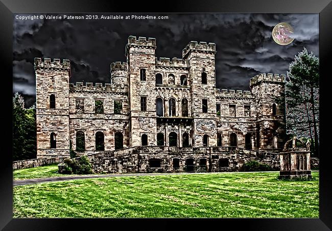 Eerie Loudoun Castle Framed Print by Valerie Paterson