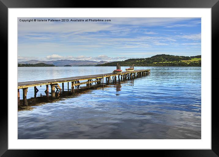 Jetty On Loch Lomond Framed Mounted Print by Valerie Paterson