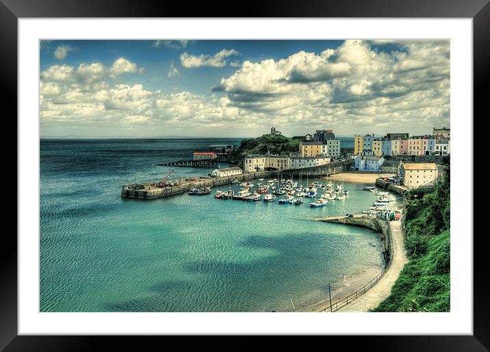 Tenby Harbour Pembrokeshire Lomo Framed Mounted Print by Steve Purnell
