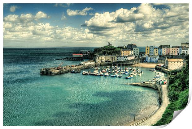 Tenby Harbour Pembrokeshire Lomo Print by Steve Purnell