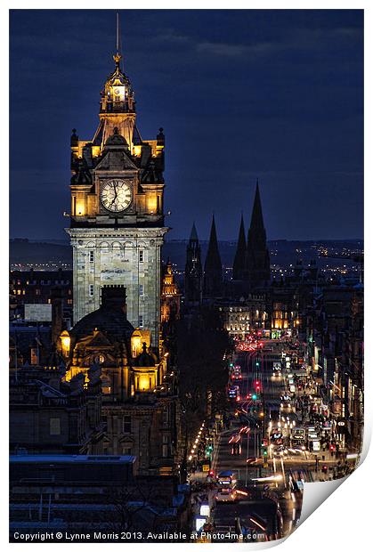 Edinburgh At Night Print by Lynne Morris (Lswpp)