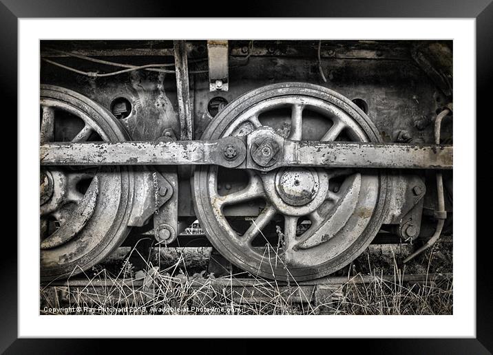 Vintage Train Wheels Framed Mounted Print by Ray Pritchard