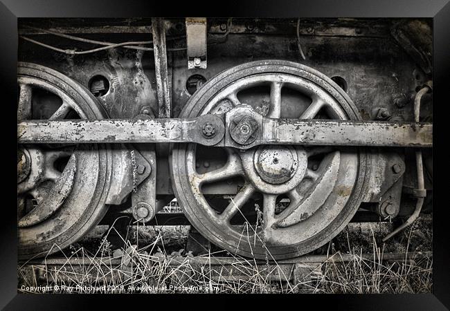 Vintage Train Wheels Framed Print by Ray Pritchard