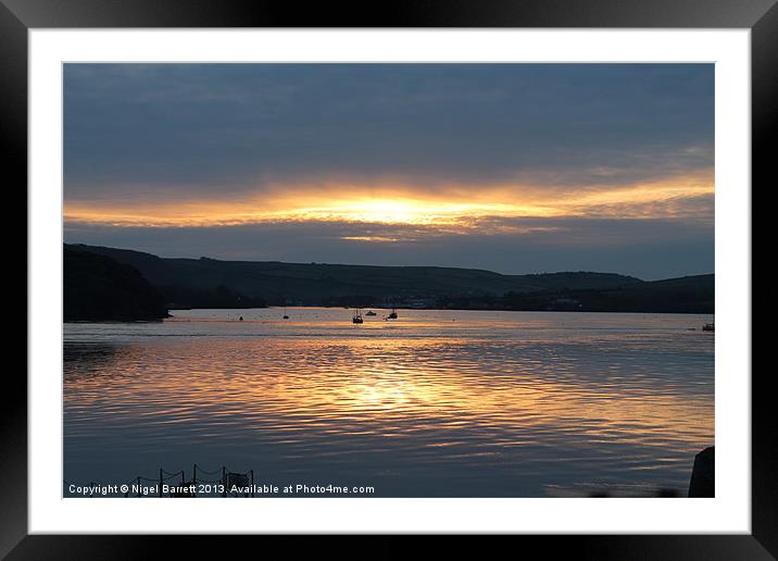 Sunset over Cornwall Framed Mounted Print by Nigel Barrett Canvas