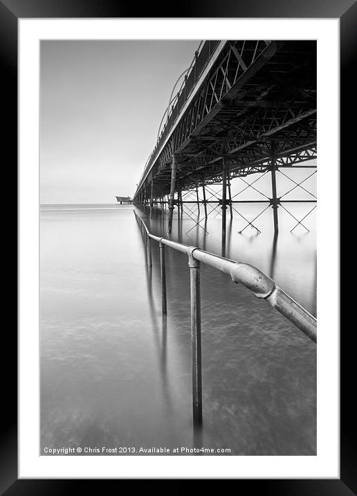 Southport Pier Rail Framed Mounted Print by Chris Frost