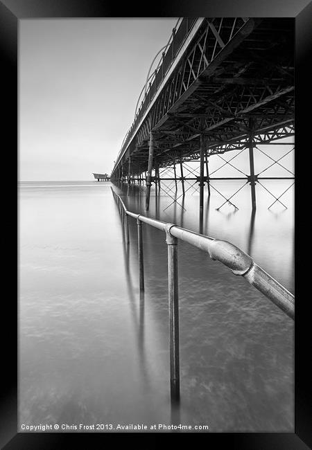 Southport Pier Rail Framed Print by Chris Frost