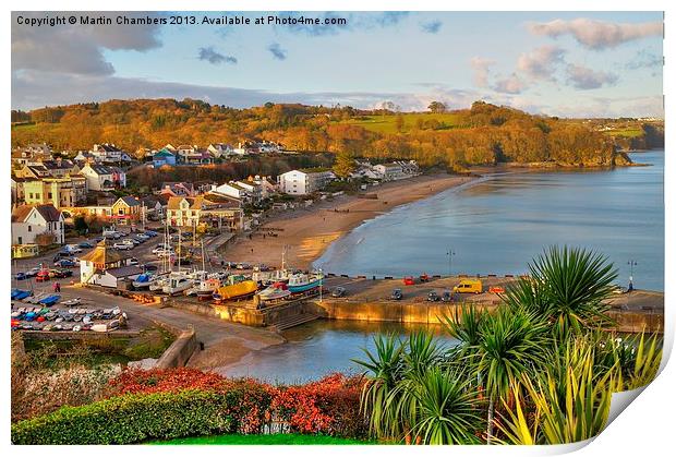 View over Saundersfoot Print by Martin Chambers