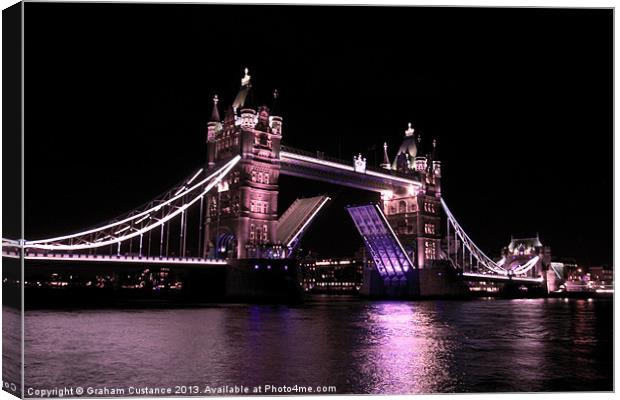 Tower Bridge at night Canvas Print by Graham Custance