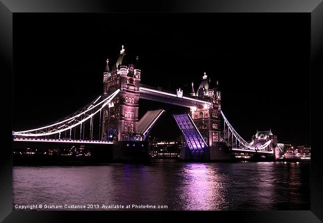 Tower Bridge at night Framed Print by Graham Custance