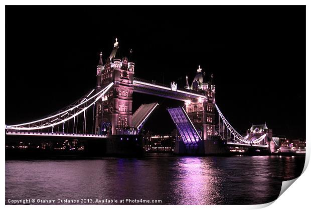 Tower Bridge at night Print by Graham Custance