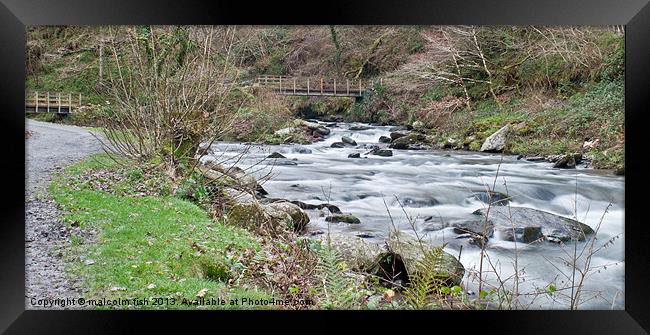 TWO BRIDGES AT WATERSMEET. Framed Print by malcolm fish