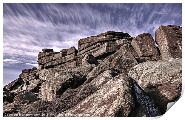 Stanage Edge View Print by Angie Morton