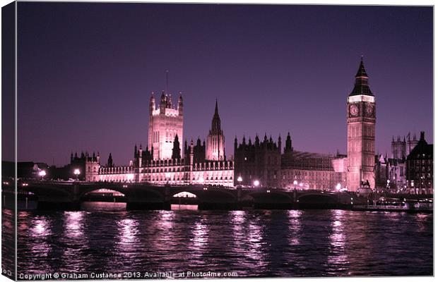 Westminster at Night Canvas Print by Graham Custance