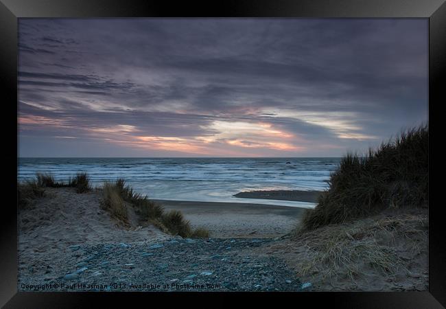 Irish Sea Sunset Framed Print by P H