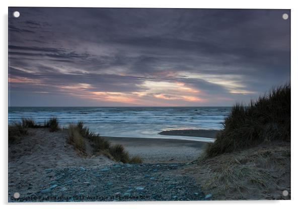 Irish Sea Sunset Acrylic by P H