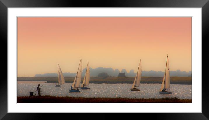Sunset sailing Framed Mounted Print by Mike Sherman Photog