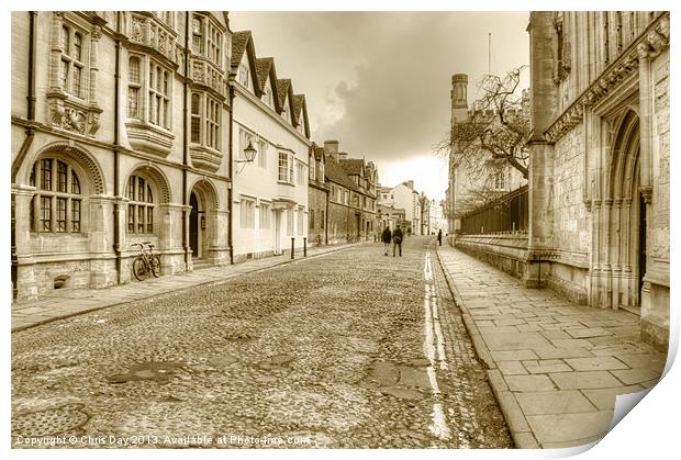 Merton Street Oxford Print by Chris Day