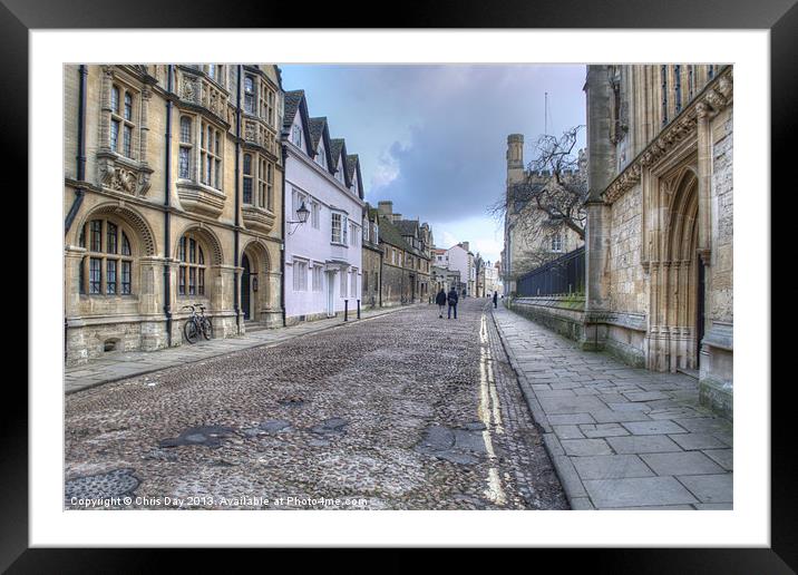Merton Street Oxford Framed Mounted Print by Chris Day