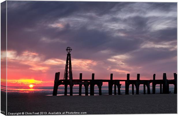 Ribbles Remnants at Lytham Canvas Print by Chris Frost