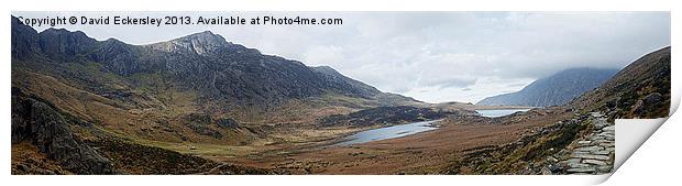 View from  Idwal Print by David Eckersley