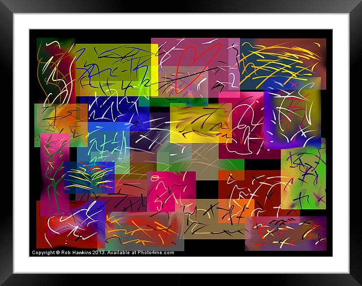 Digital Squiggles Framed Mounted Print by Rob Hawkins