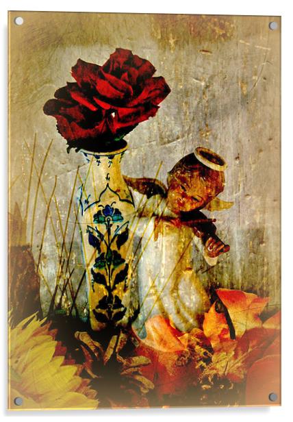 Angelic Roses Acrylic by Jacqui Kilcoyne