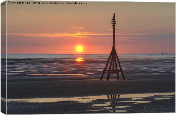 Sunset at Crosby Canvas Print by Rob Turner