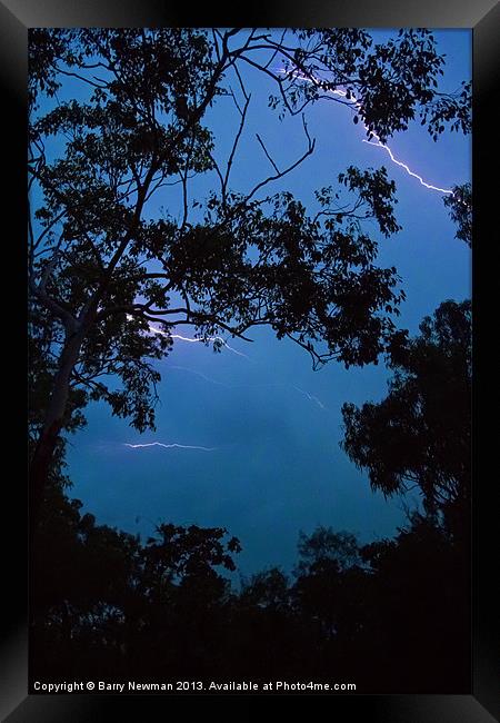 Lightning Strikes Framed Print by Barry Newman