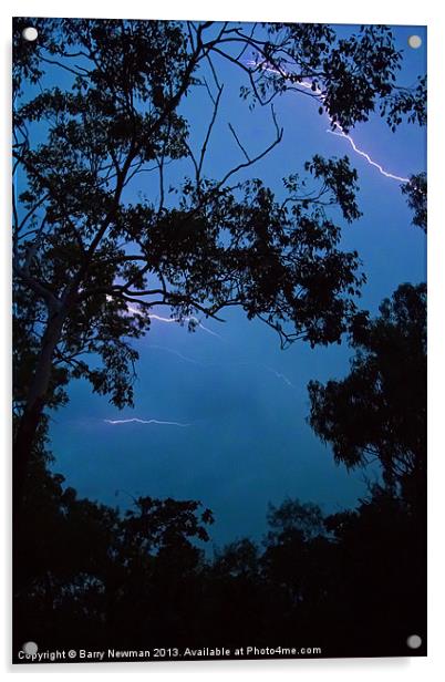 Lightning Strikes Acrylic by Barry Newman