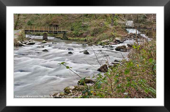 watersmeet Framed Mounted Print by malcolm fish
