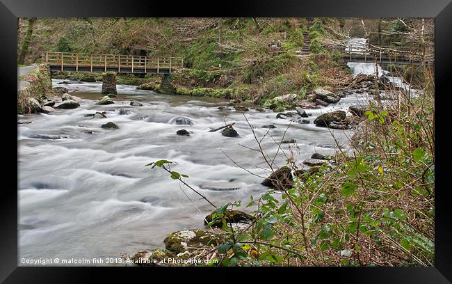 watersmeet Framed Print by malcolm fish