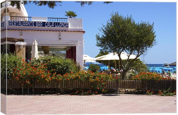 Restaurante Bar Cala LLonga Canvas Print by Tom Gomez