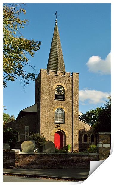 St Dunstans Church, Feltham Print by graham young