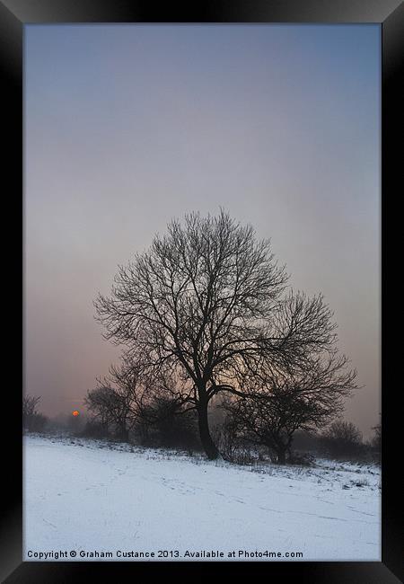 Winter Sunset Framed Print by Graham Custance