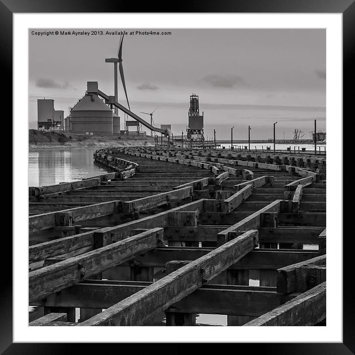 Battleship wharf. Framed Mounted Print by Mark Aynsley